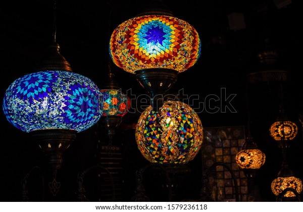 bright colored paper lanterns