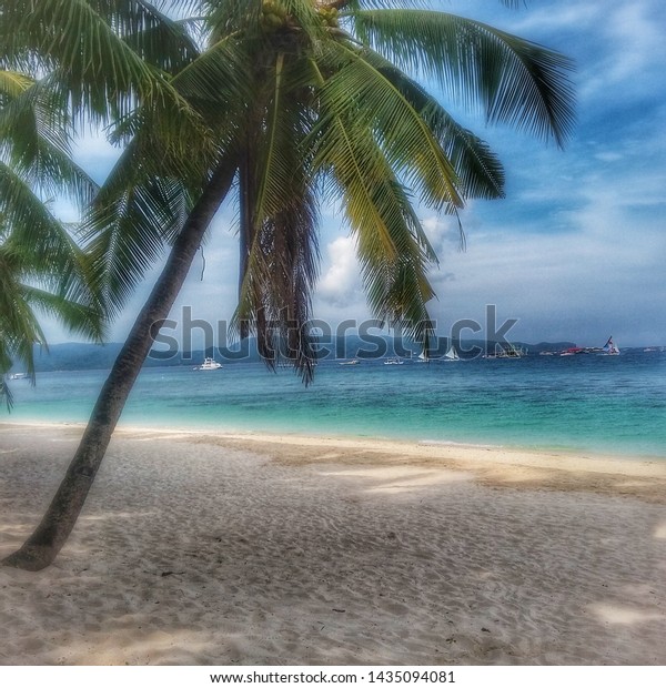 3D PICTURE 400mm x 300mm PARADISE BORACAY ISLAND BEACH HUTS