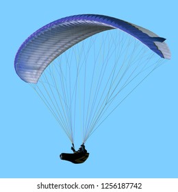 Beautiful Paraglider Flight On White Background Stock Photo 1256187742 ...