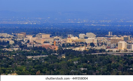 The Beautiful Pasadena City Hall And Pasadena Downtown View Around Sunset Time