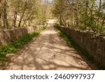 Beautiful paths and scenery on the Camino Via de la Plata between Aldeanuevo, Extremadura and Calzada de Béjar, Castilla y León, Spain.