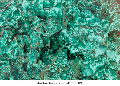 Beautiful Pattern On Polished Malachite Surface