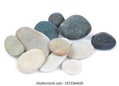 beautiful pebbles isolated on white background