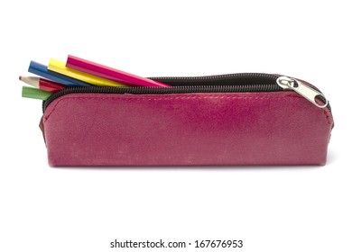 Beautiful Pencil Case Isolated On White