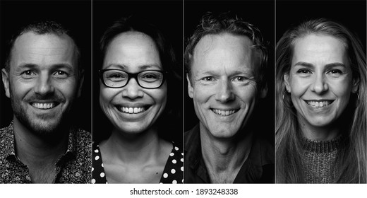 Beautiful people in front of a black background