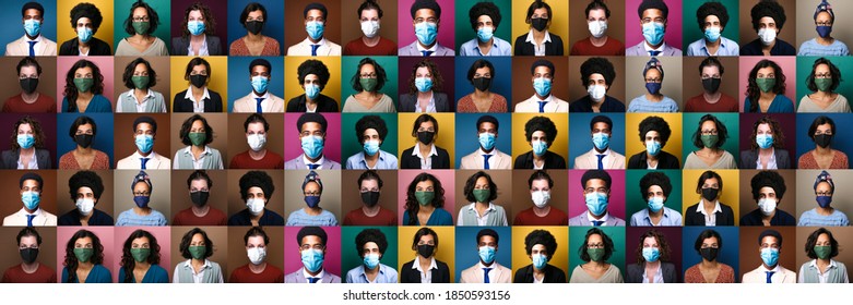 beautiful people wearing a mouth mask - Shutterstock ID 1850593156