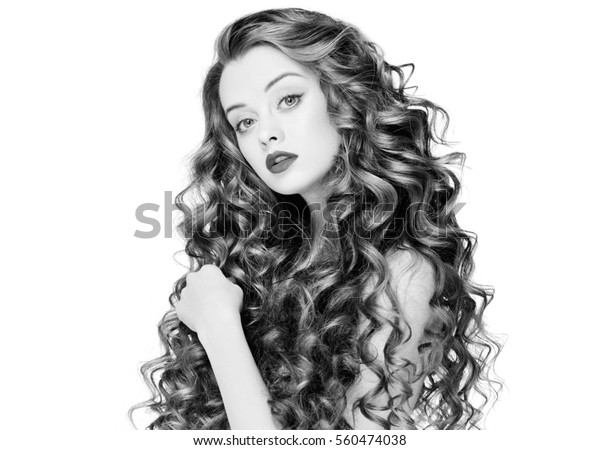 Beautiful People Woman Curly Hair Fashion Stock Photo Edit Now