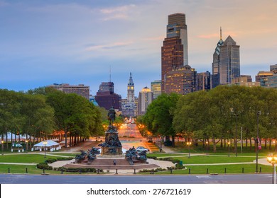 Beautiful Philadelphia skyline at night