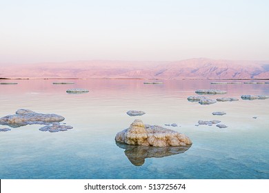 Beautiful Photo Coast Of The Dead Sea , Israel . Bokeh .