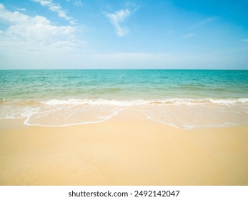 Beautiful photography horizon landscape summer season panorama view  tropical sea beach white sand clean and blue sky background calm nature ocean wave water travel at Sai Kaew Beach thailand holiday. - Powered by Shutterstock