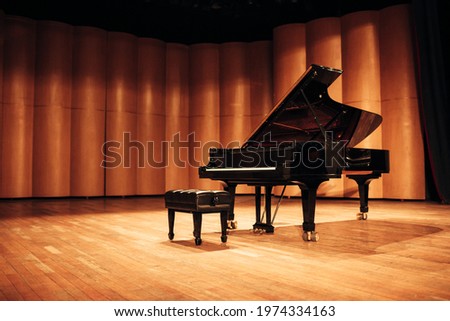 Beautiful piano in concert hall