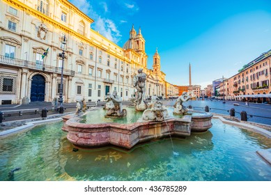 Beautiful Piazza Navona During Early Morning, Rome