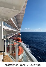 Beautiful Picture From A Cruise Ship. Balcony Of A Cruise Ship. Cruise Ship Suite