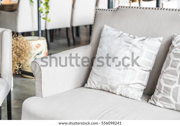 Beautiful Pillow On Sofa Decoration Living Royalty Free Stock Image