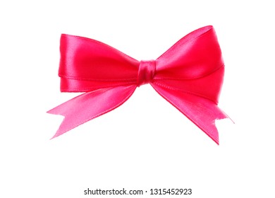 Beautiful Pink Bow Isolated On White Stock Photo 1315452923 