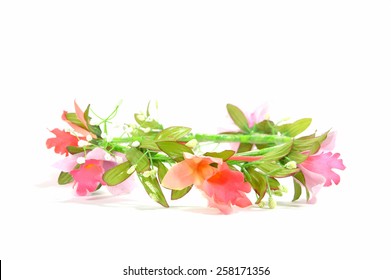 Beautiful Pink Flower Crown Isolated On White Background