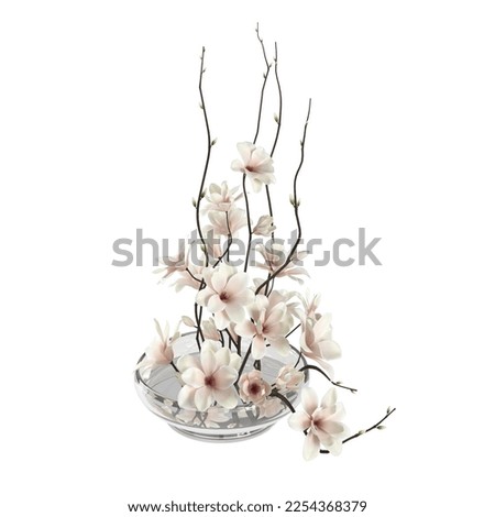 beautiful pink flower on white background 3Drender
