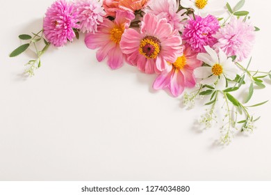 Festive Flower Composition On White Wooden Stock Photo (Edit Now) 535617103