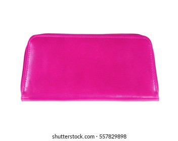 Beautiful Pink Makeup Bag Isolated On White