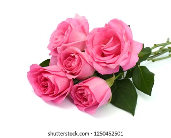 Pink Rose Flower Bouquet Isolated On Stock Photo (Edit Now) 520518583