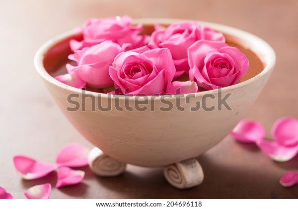 Beautiful Pink Rose Flowers Vase Stock Photo Edit Now 204696118