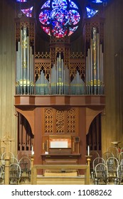 A Beautiful Pipe Organ In An  American Church