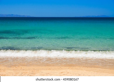 Beautiful Plaka Beach On Naxos Island, Greece. 