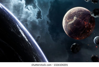 Schöne Planeten in der Tiefenlandschaft Wallpaper. Von der NASA bereitgestellte Elemente dieses Bildes