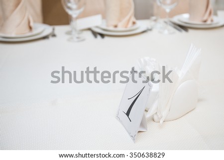 Beautiful Plate Numbers Tables Wedding Guests Stock Photo Edit