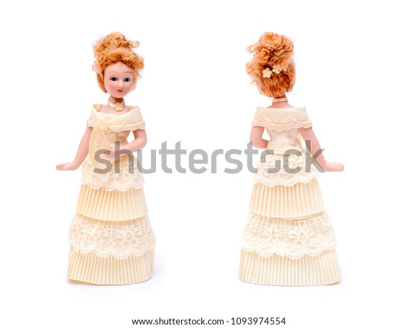 Beautiful Porcelain Doll Red Curly Hair Stock Photo Edit