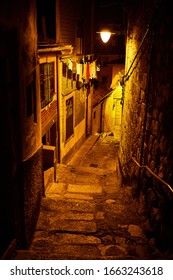 Beautiful Porto night streets in old center , Portugal - Shutterstock ID 1663243618