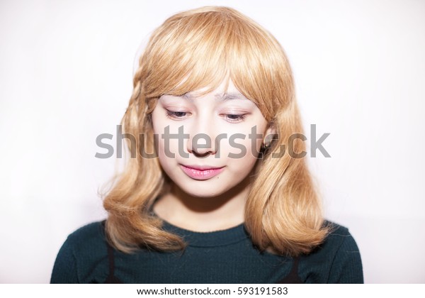 Beautiful Portrait Half Korean Girl Light Royalty Free Stock Image