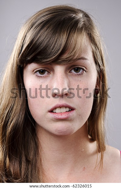 Beautiful Portrait Young Brunette Girl Studio Stock Photo 62326015 ...