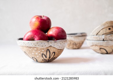 Beautiful Pottery Bowl With Apples