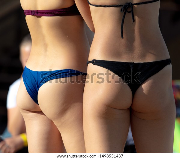 two girls bathing