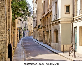 Beautiful Quaint Street In The Latin Quarter Of Paris, France