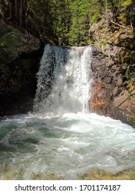 A beautiful and rapidly flowing waterfall located near Nakusp, British Columbia, Canada
