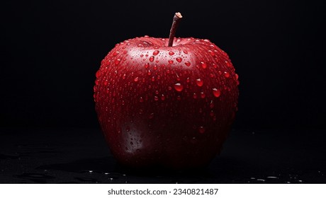 Beautiful red apple on a black background. - Powered by Shutterstock