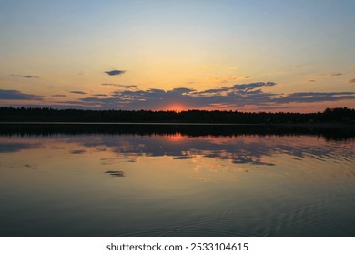 Beautiful red and gold sunset landscapes over the lake. Twilight, reflection, clouds. Peace, tranquility, eternity, relaxation, meditation. Beautiful landscape, background, design - Powered by Shutterstock