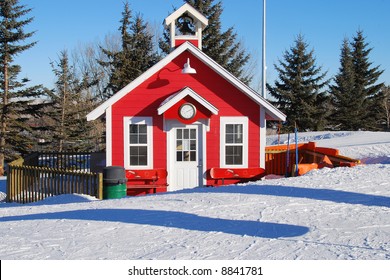 beautiful red house in canada olympic park