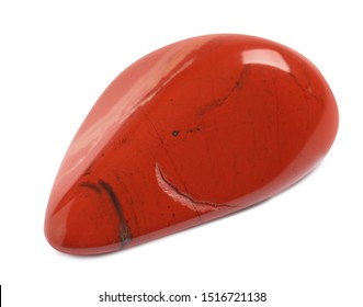 Beautiful Red Jade Gemstone On White Background