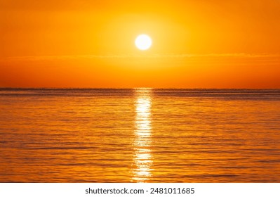 Beautiful red and orange sunrise over the sea. Beautiful seascape scenery, Amazing light of nature sunset background - Powered by Shutterstock