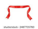 Beautiful red ribbon isolated on white background