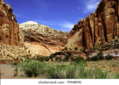 A Beautiful Red Rock Canyon In Utah