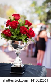 Beautiful Red Roses Centerpiece At Horse Race 