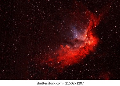 Beautiful red space nebula. Elements of this image furnished by NASA. High quality photo