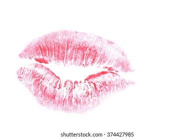 Color Lipstick Kiss Mark On White Stock Photo (Edit Now) 1257720370