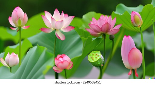 Beautiful Red and White lotus flower. lotus flower and lotus flower plants, 