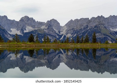 Beautiful reflection in the lake of the mountains