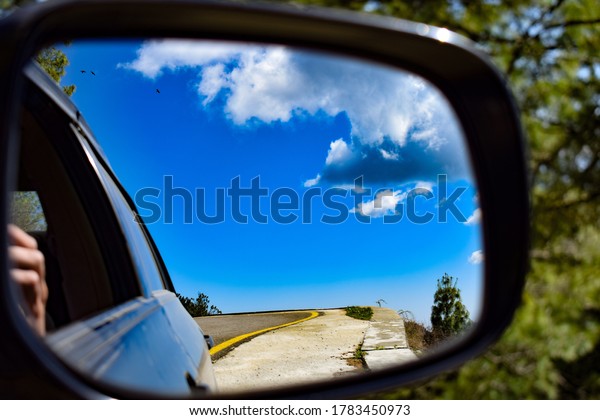 beautiful reflection\
of nature in the\
mirror